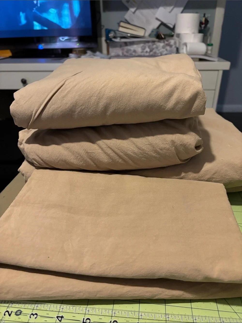 Dr Weil Garment Washed Percale Sheets - Tan Split King